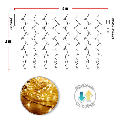 Cascada Led 3x2 Metros 360